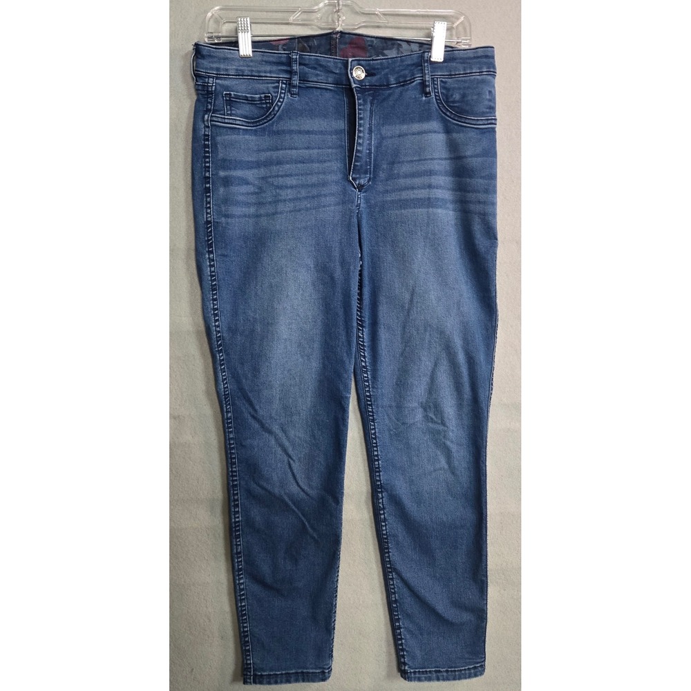 Vintage America‎ Floral Reversible Skinny Jeans Women's 10/30 Blue Stretch